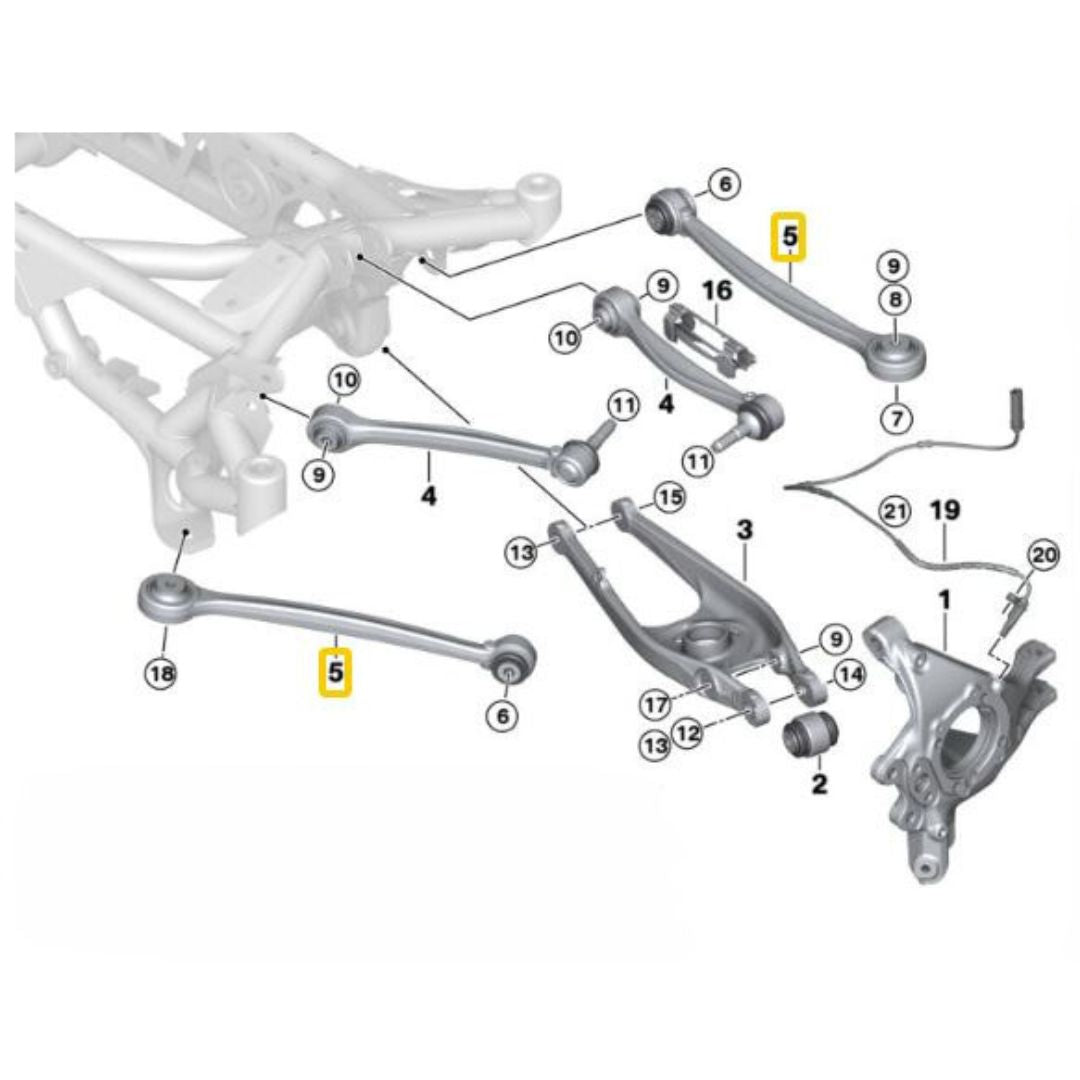 Brazos de inclinación inferior regulables traseros IRP para BMW F87 M2, F80 M3, F82F83 M4