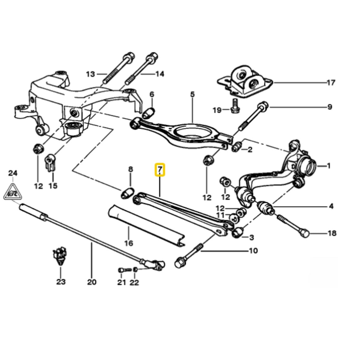 Brazos de inclinación inferiores traseros IRP (de acero) BMW E36, E46