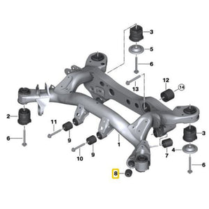 Casquillo del subchasis trasero de aluminio BMW E8X y E9X