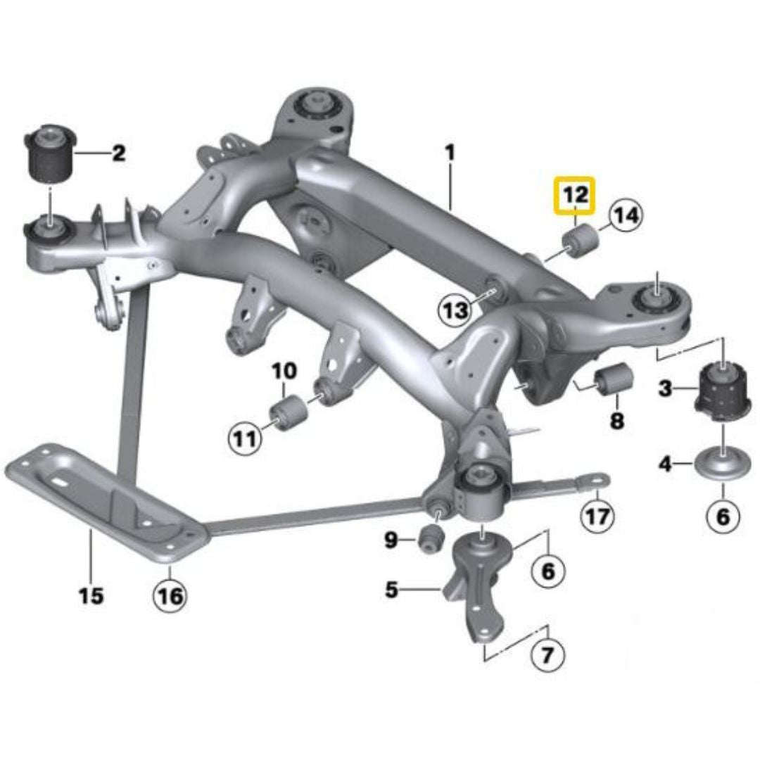 Casquillos de diferencial de aluminio BMW E8X M1, E9X M3