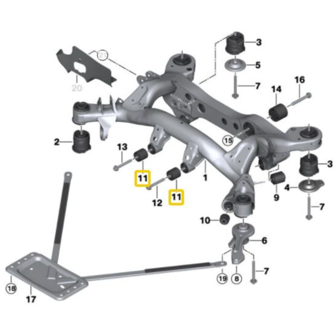 Casquillos de diferencial de aluminio BMW E8X, E9X (no modelos M)