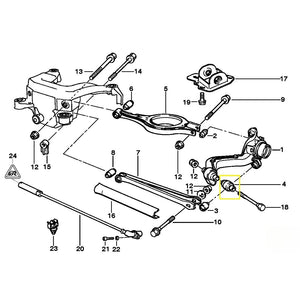 Casquillos del brazo de arrastre trasero (carcasa de aluminio con cojinete) BMW E36, E46