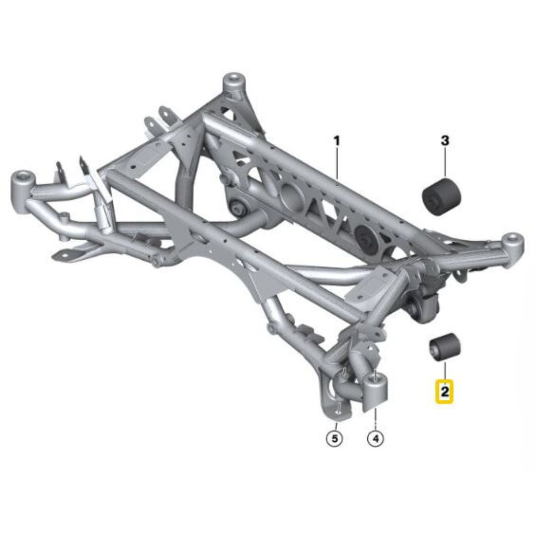 Casquillos del subchasis trasero de aluminio BMW E8x, E9x, F87 M2, F80 M3, F82 M4