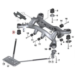 Casquillos del subchasis trasero de poliuretano 90SH para BMW E8x E9x (no modelos M)