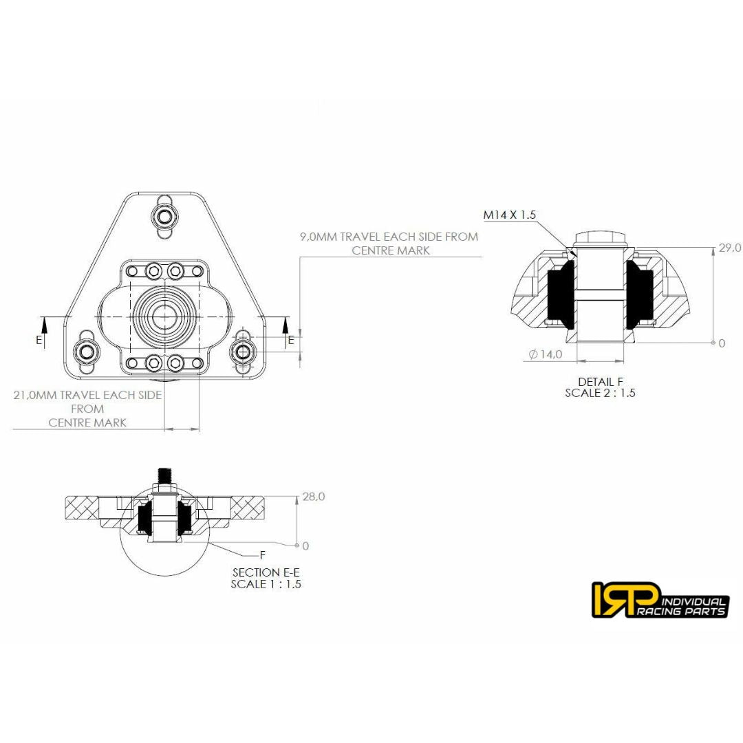 Copelas delanteras regulables IRP para BMW E36 E8X E9X