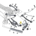 Soporte de rueda trasera: casquillos del brazo de control inferior (carcasa de aluminio con cojinete) BMW E8x, E9x